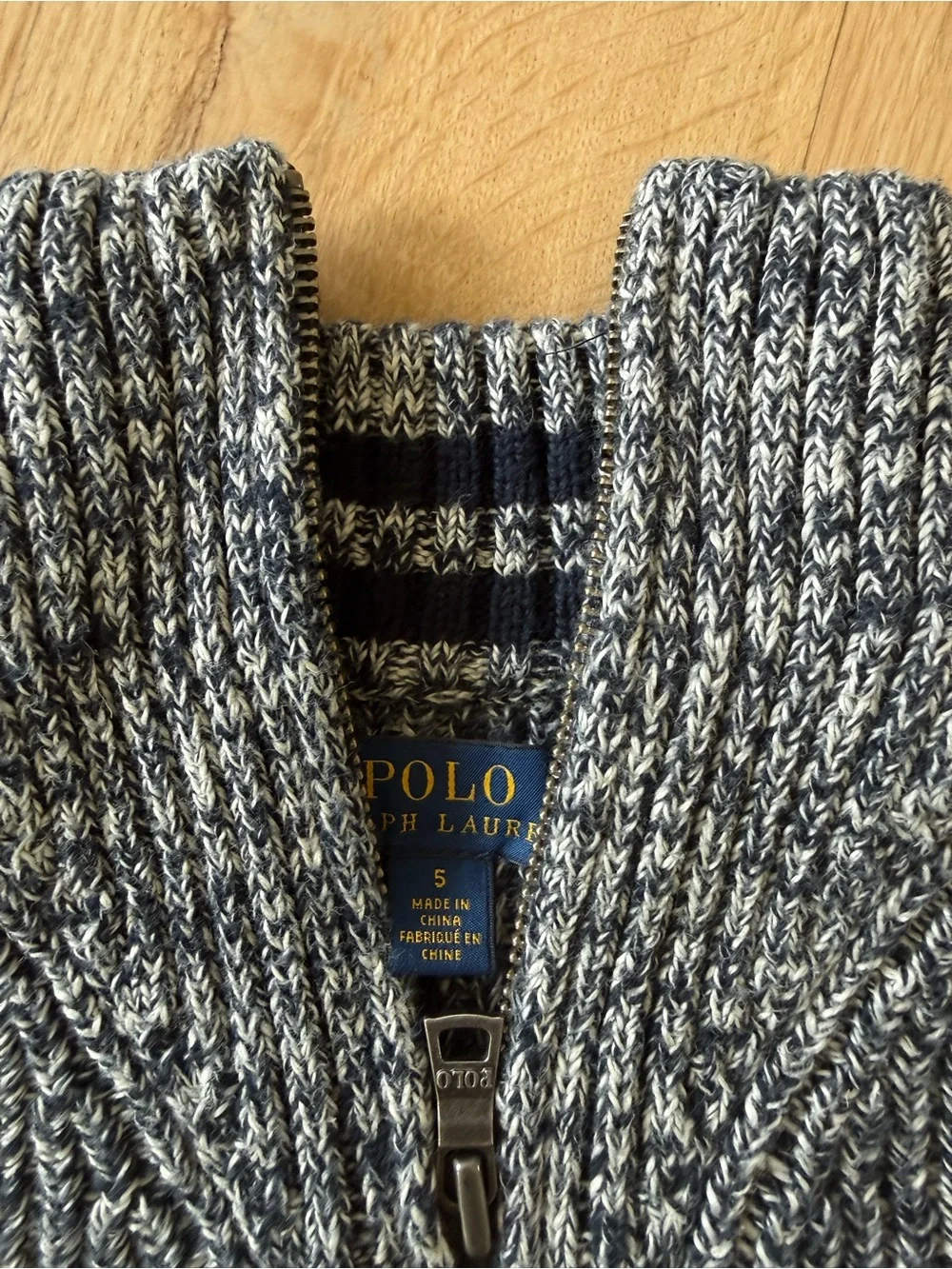 Ralph Lauren Marled Zip-Neck Sweater - Kids size 5